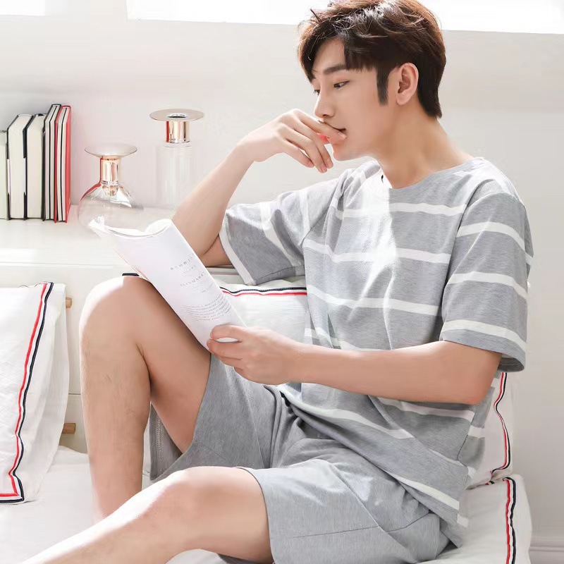 男士睡衣夏季短袖短裤详情图14