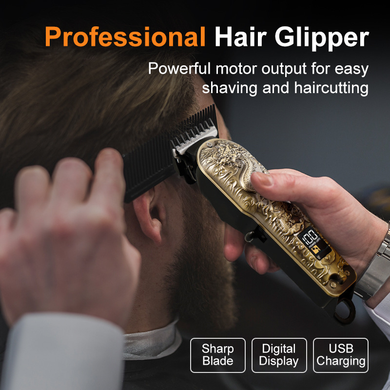 跨境新款剃头电推子专业理发器男士电动理发工具发廊雕刻电推剪_