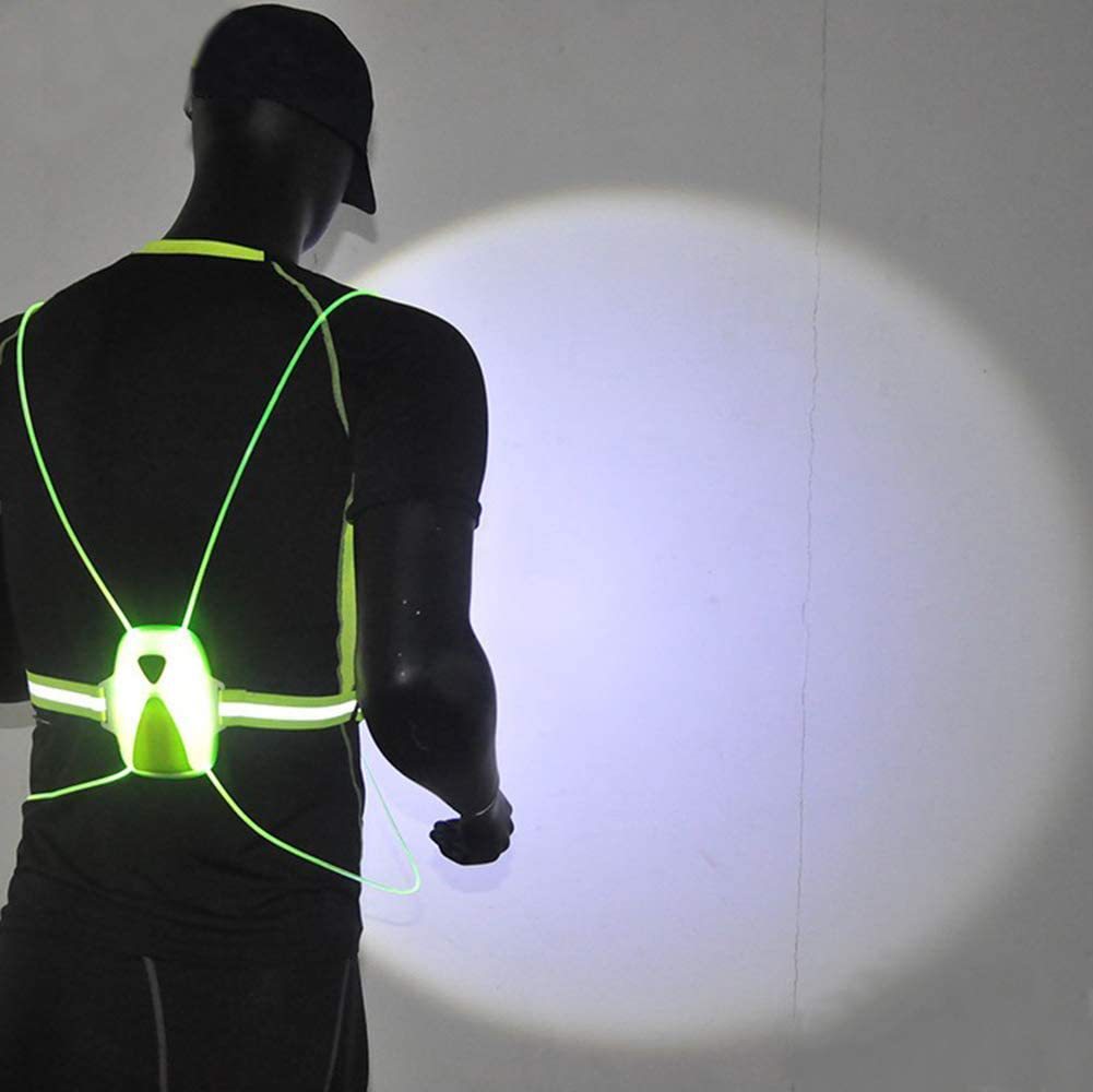 LED防水充电跑步安全背心警示自行车流星跑步灯