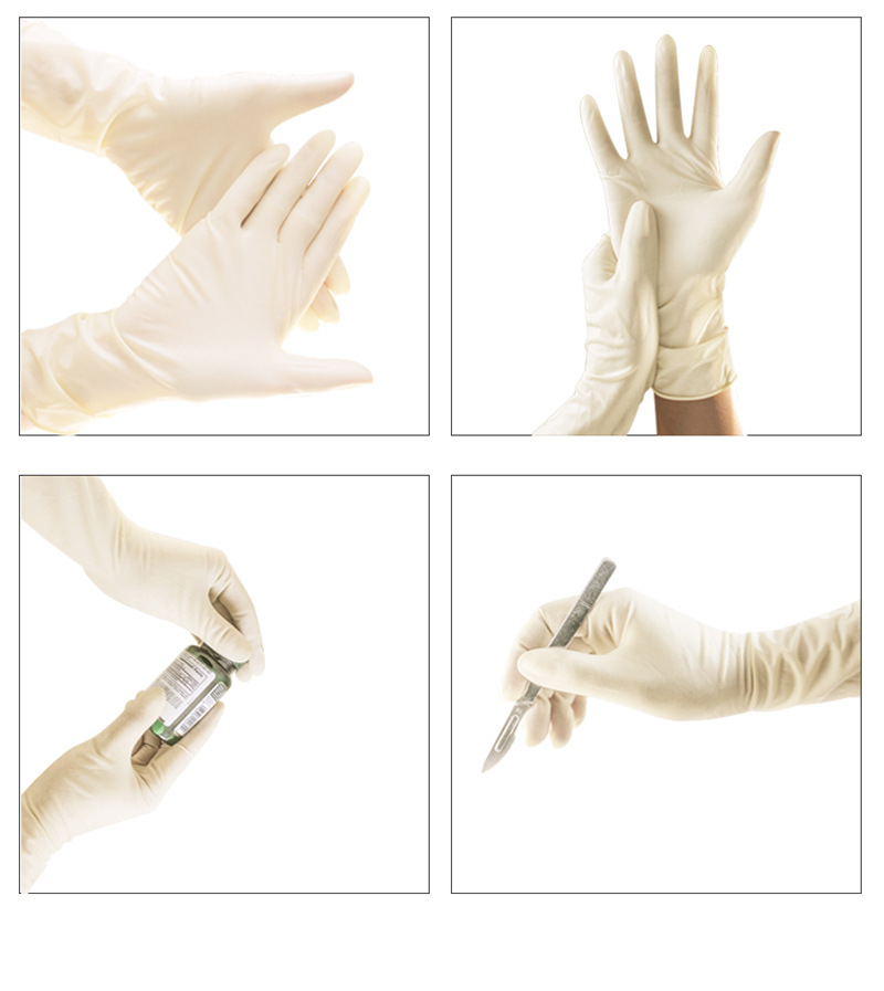 无粉麻面灭菌医用外科手套_09