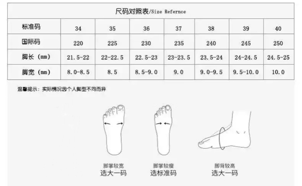 尺码表