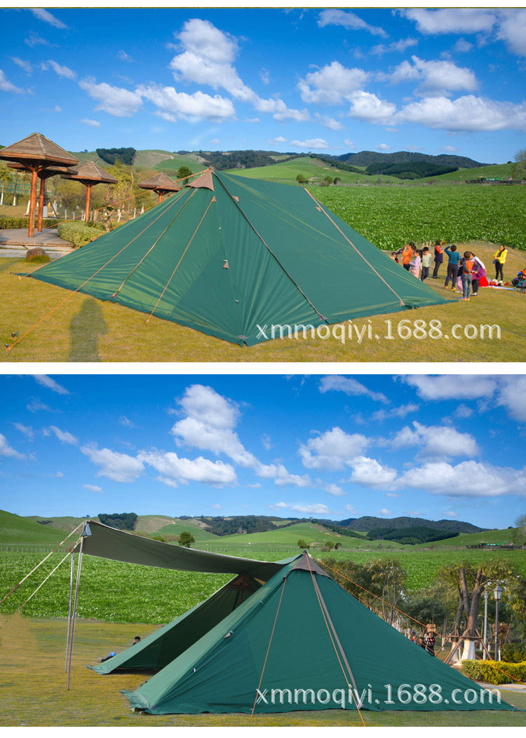 莫崎户外超大天幕6_7双峰天幕遮阳棚野营炊事帐沙滩凉棚防雨凉