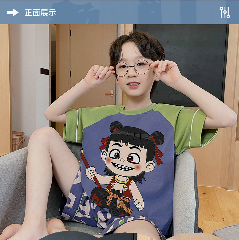 复制_2025新款儿童哪吒睡衣男童春夏季款短袖.jpg