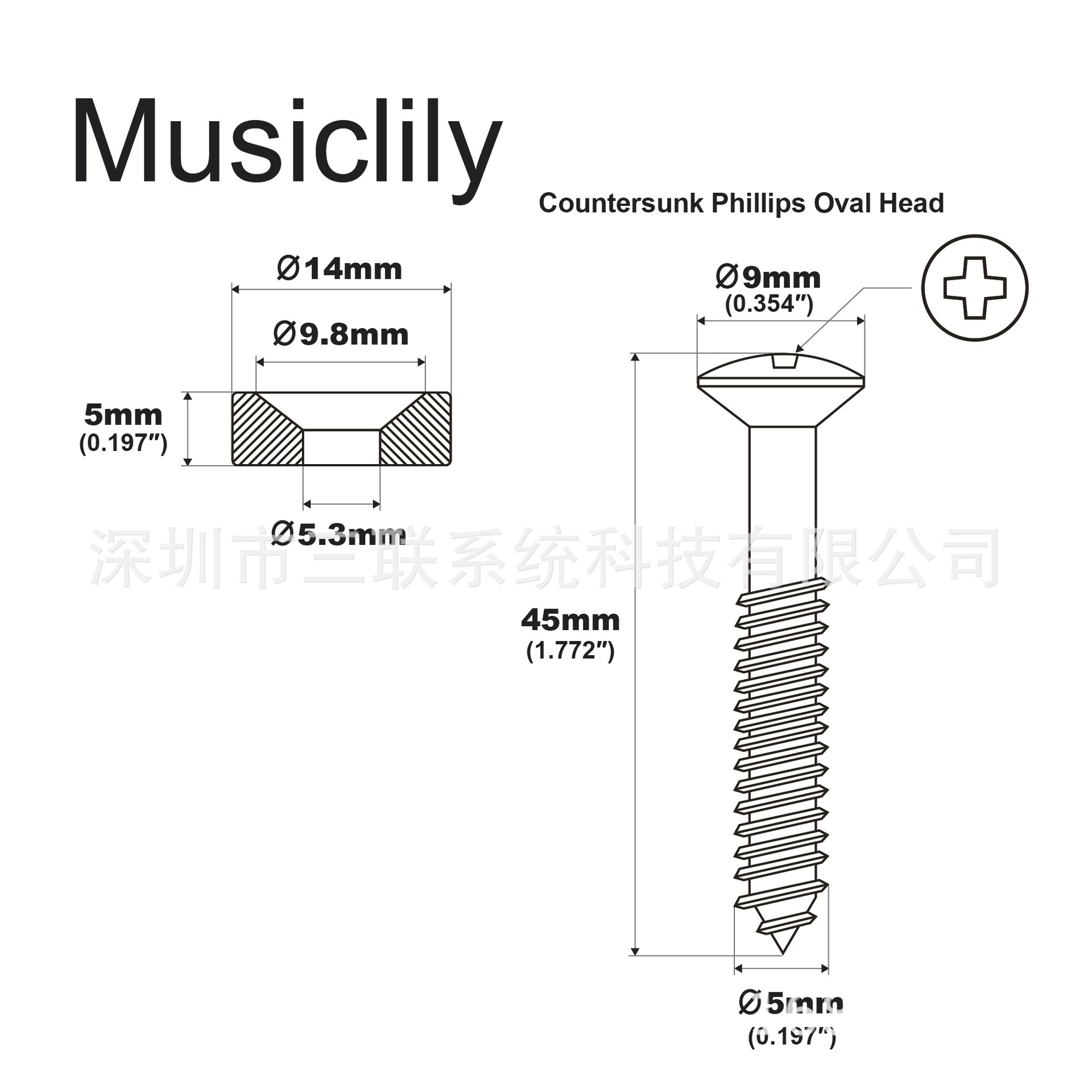 电吉他贝司补强扣套装 琴颈琴体连接加强螺丝钉5mm*45mm