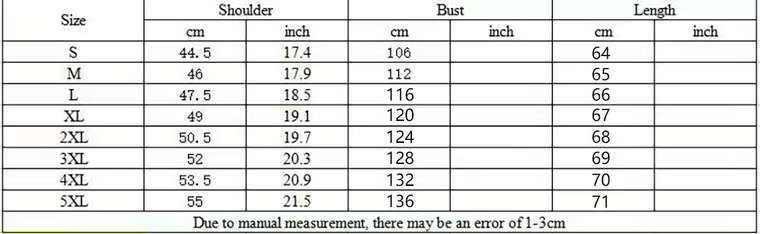 BDCS30 男士带口袋拉链衬衫尺码表
