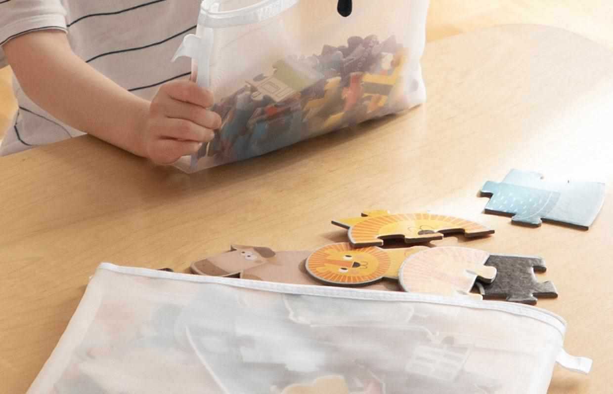 玩具收纳袋积木拼图乐高分装袋子儿童小颗粒拉链透明整理盒