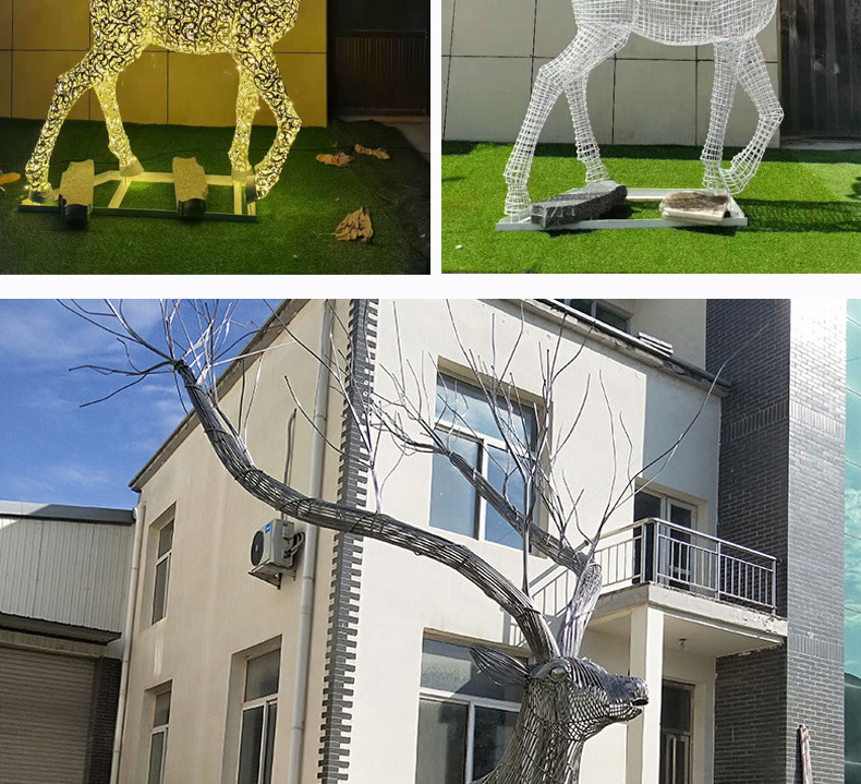不锈钢镂空鹿雕塑_17