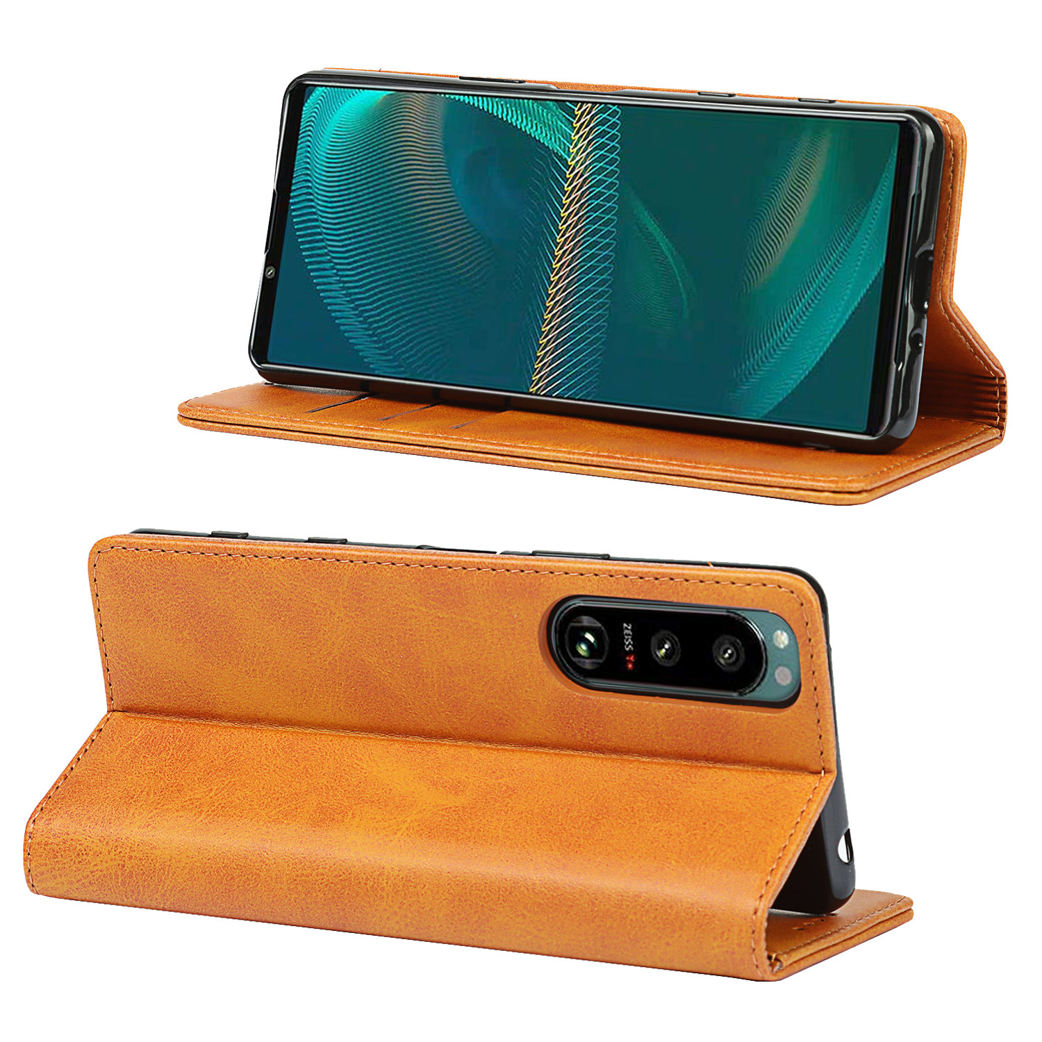 索尼 Xperia 5 III 小牛纹强磁皮套