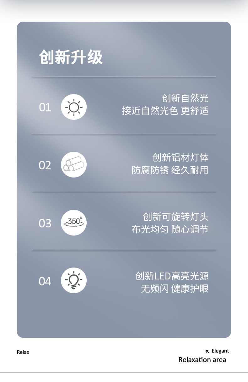 质享家酒店公寓LED氛围阅读灯壁 简约格调室内嵌入式床头壁灯可调