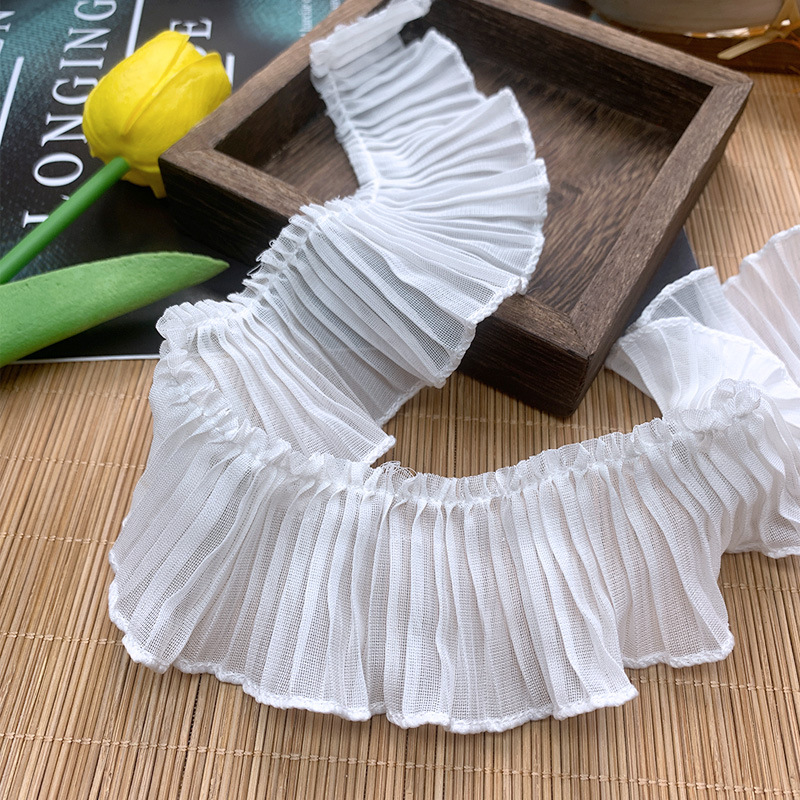 高档褶皱木耳蕾丝花边辅料