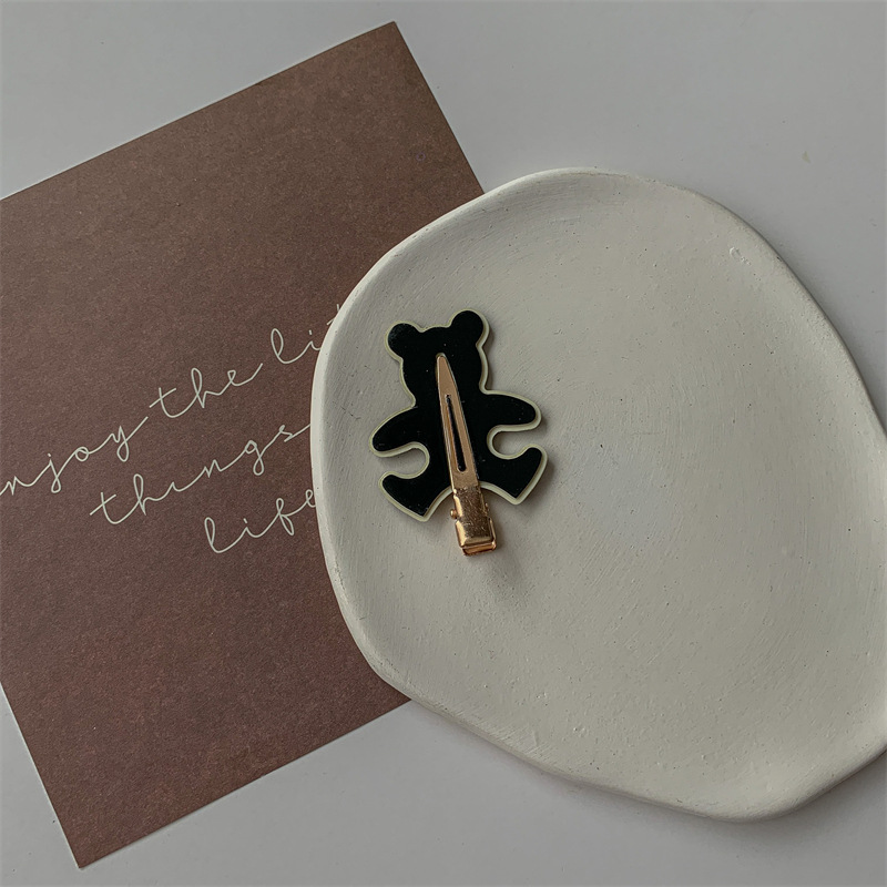 黑色小熊无痕夹