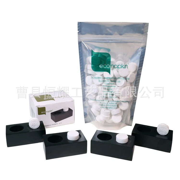 竹制压缩毛巾架桌面小颗粒洗脸巾收纳架跨境热销多孔收纳可定制