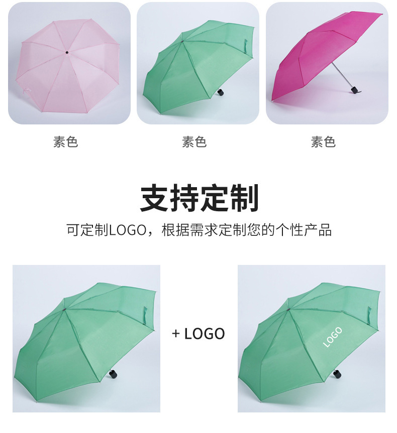 智贝详情图_7简约格子雨伞迷你印花折叠伞户外便携8骨三折广告