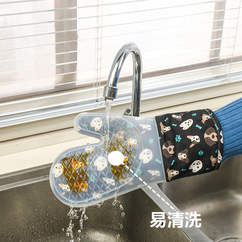 小狗图案硅胶手套