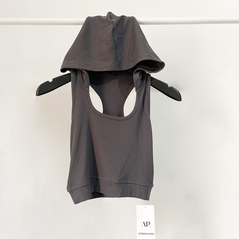1智贝主图辣妹时尚百搭色工字型连帽吊带背心女欧美夏季高腰露脐