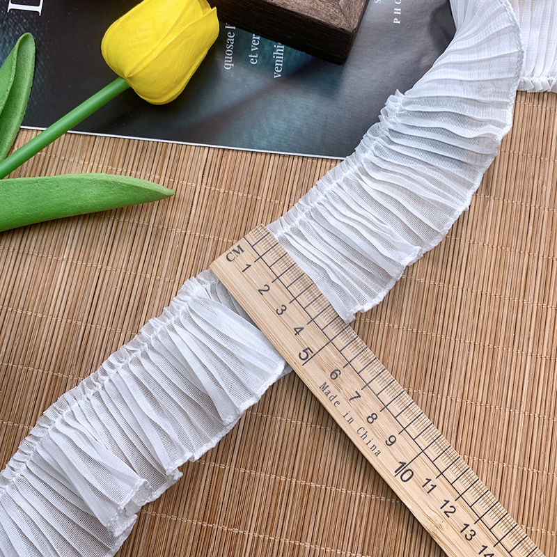 高档褶皱木耳蕾丝花边辅料