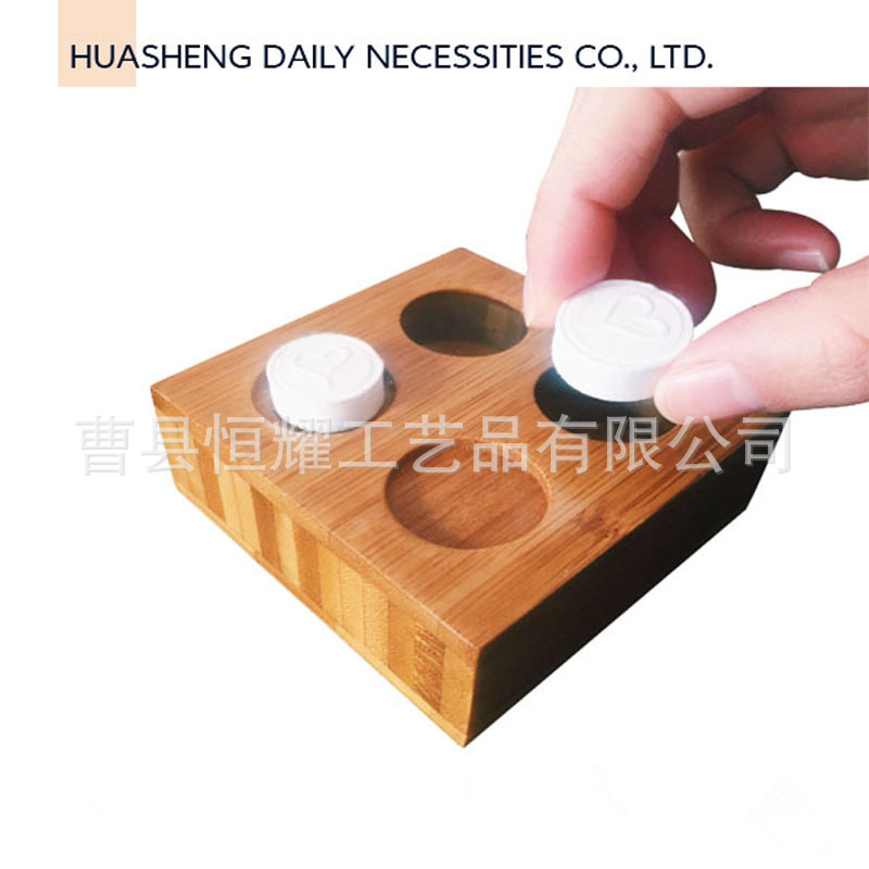 竹制压缩毛巾架桌面小颗粒洗脸巾收纳架跨境热销多孔收纳可定制