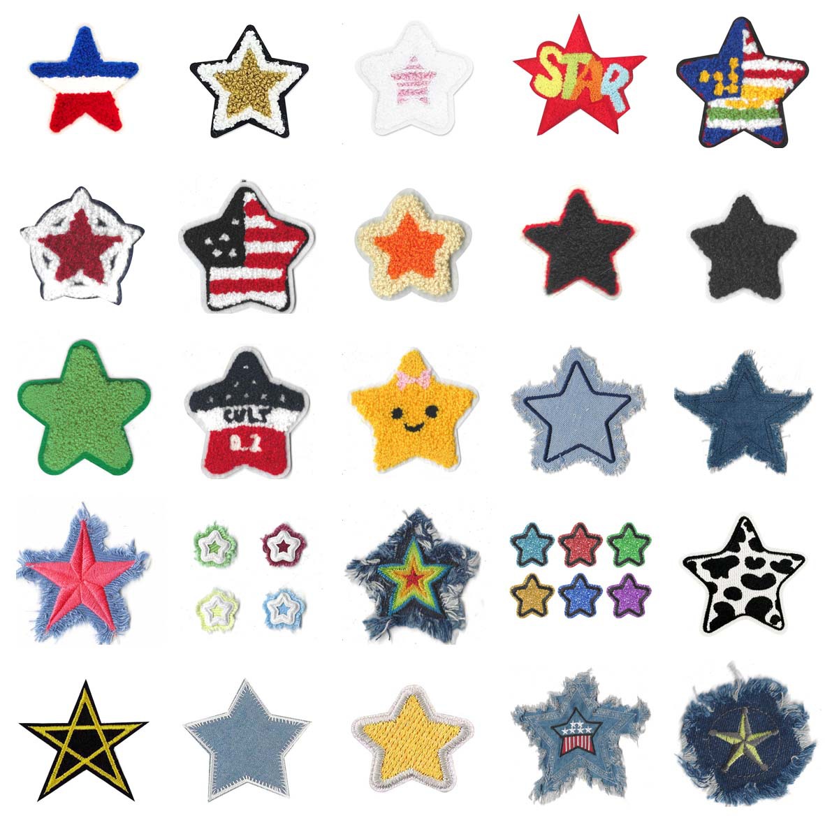 星星形状系列#1-25宫格-白底