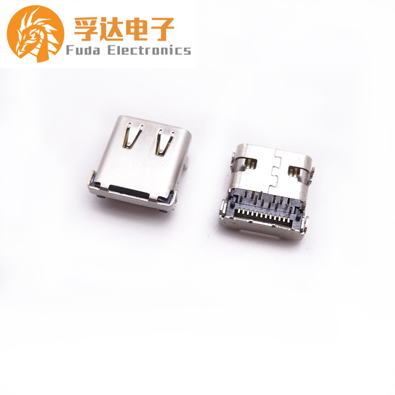 10.TYPE C24P母座前插后贴四脚插板