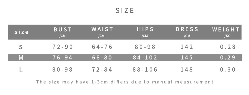 阿里尺码表-英文