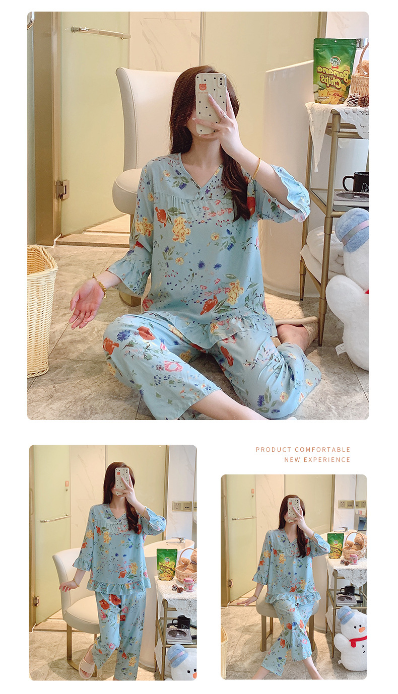 蓝底五彩花