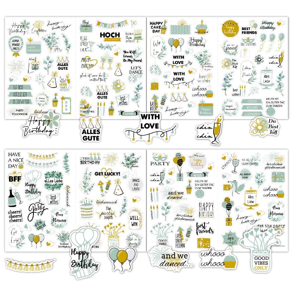 生日贴纸-绿色效果图_画板 1