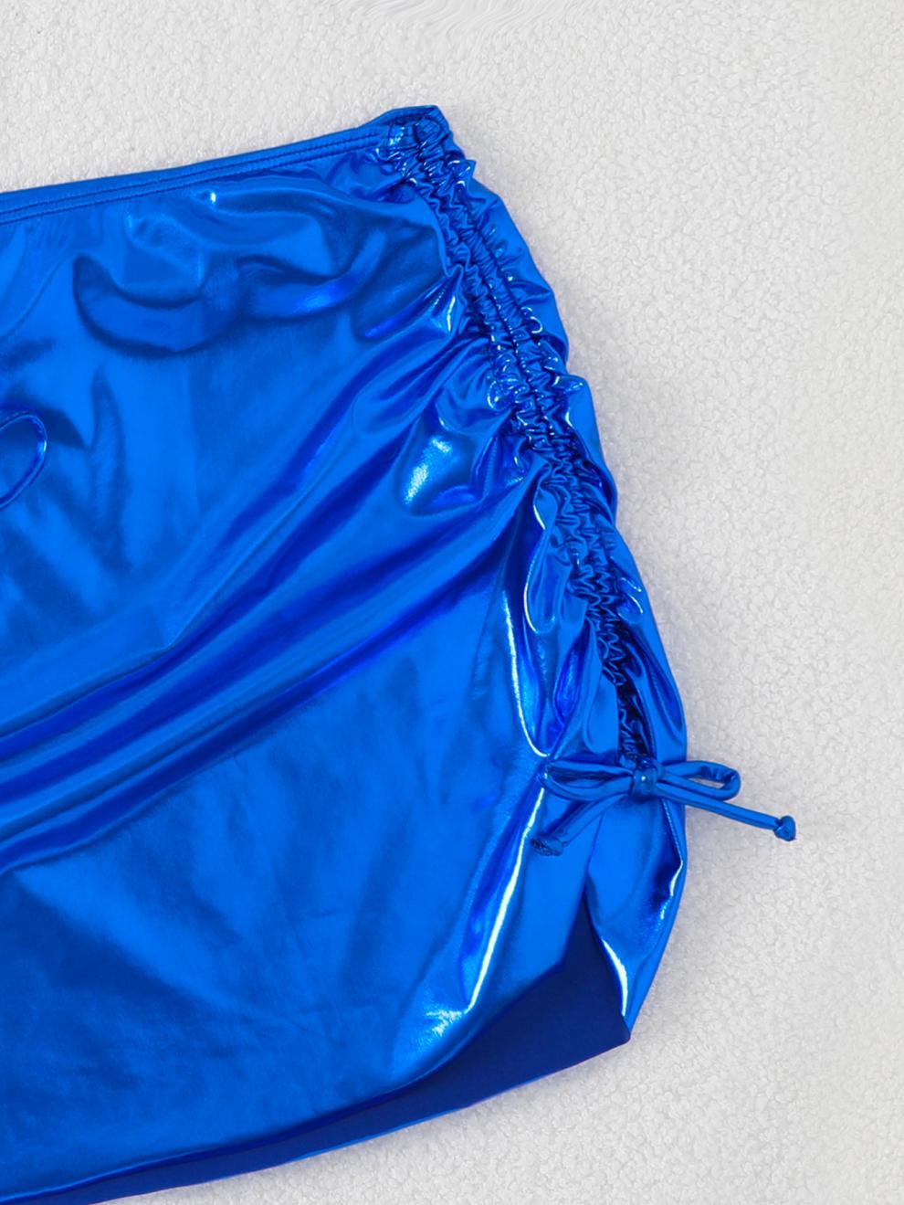 商品详情图_欧美新款泳衣女烫金三件套性感比基尼纯色金属分体三