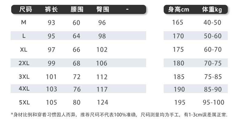 尺码表1