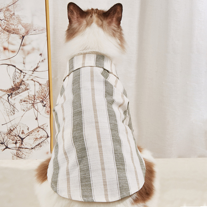 宠物衬衫 条纹猫猫衣服 狗狗衣服