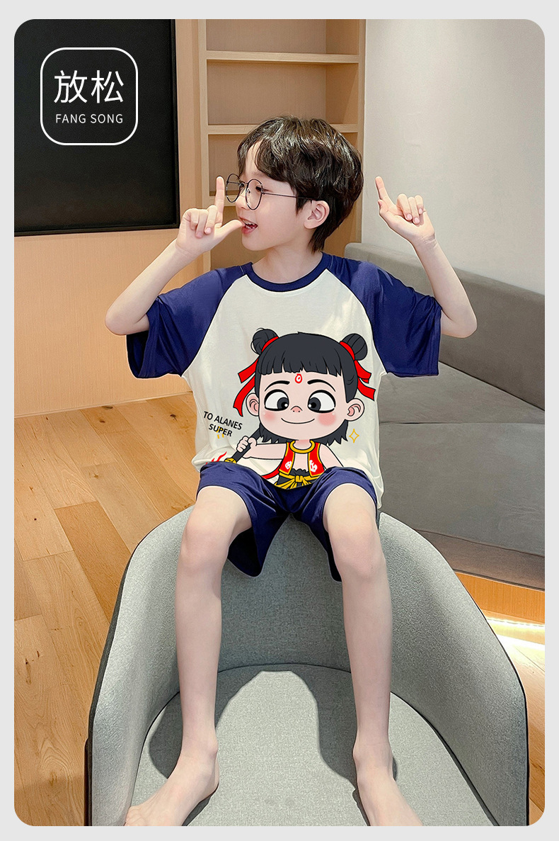 复制_莫代尔男童睡衣夏季儿童薄款哪吒短袖短裤套.jpg