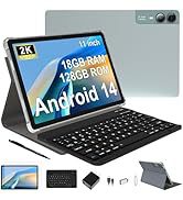 11 inch Tablet with Keyboard Android 14 2000*1200 2K Display Tablets PC, T616 Octa-Core 2.0GHz, 1...