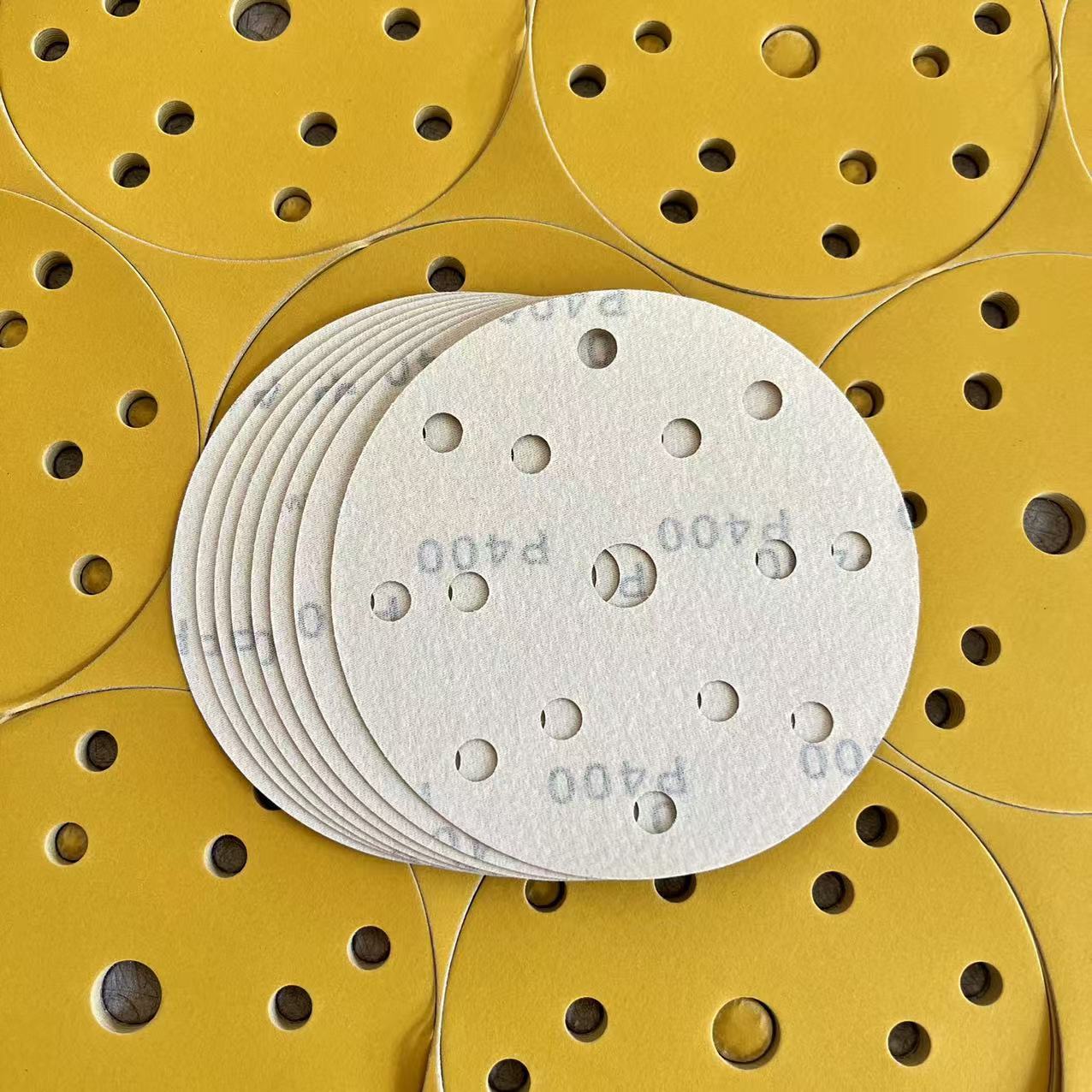 6寸15孔黄砂背绒砂纸