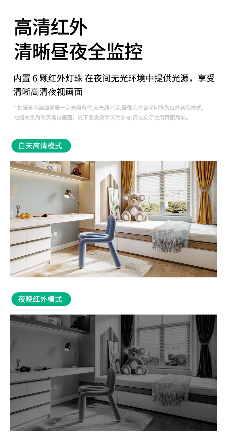 A18监控摄像头WIFI时钟插头卡片机涂鸦智能高清无线家用摄