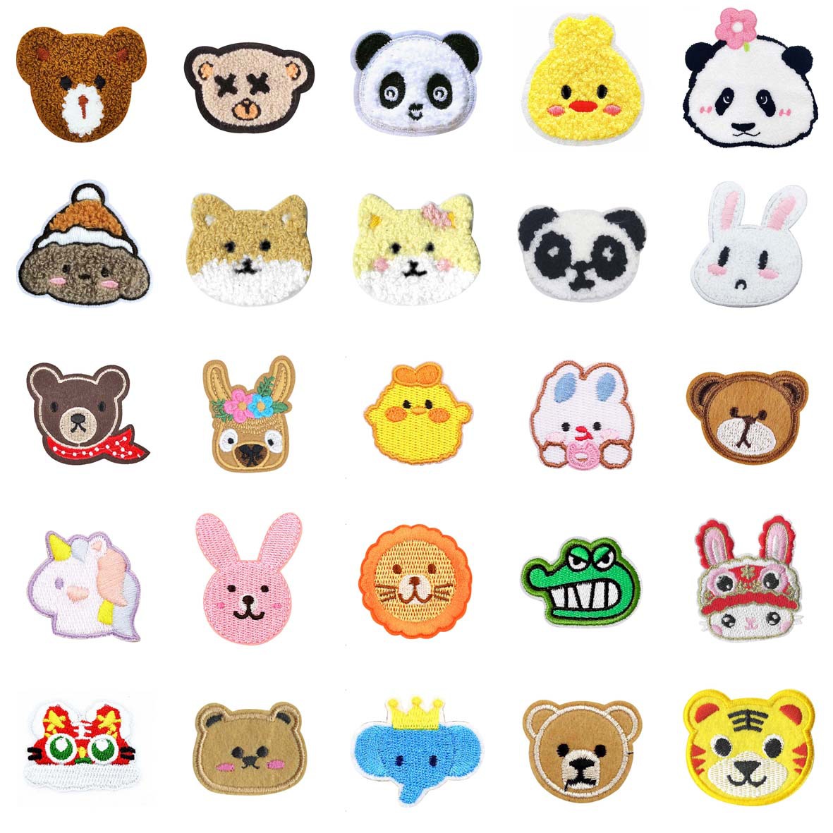 动物头系列#1-25宫格-白底