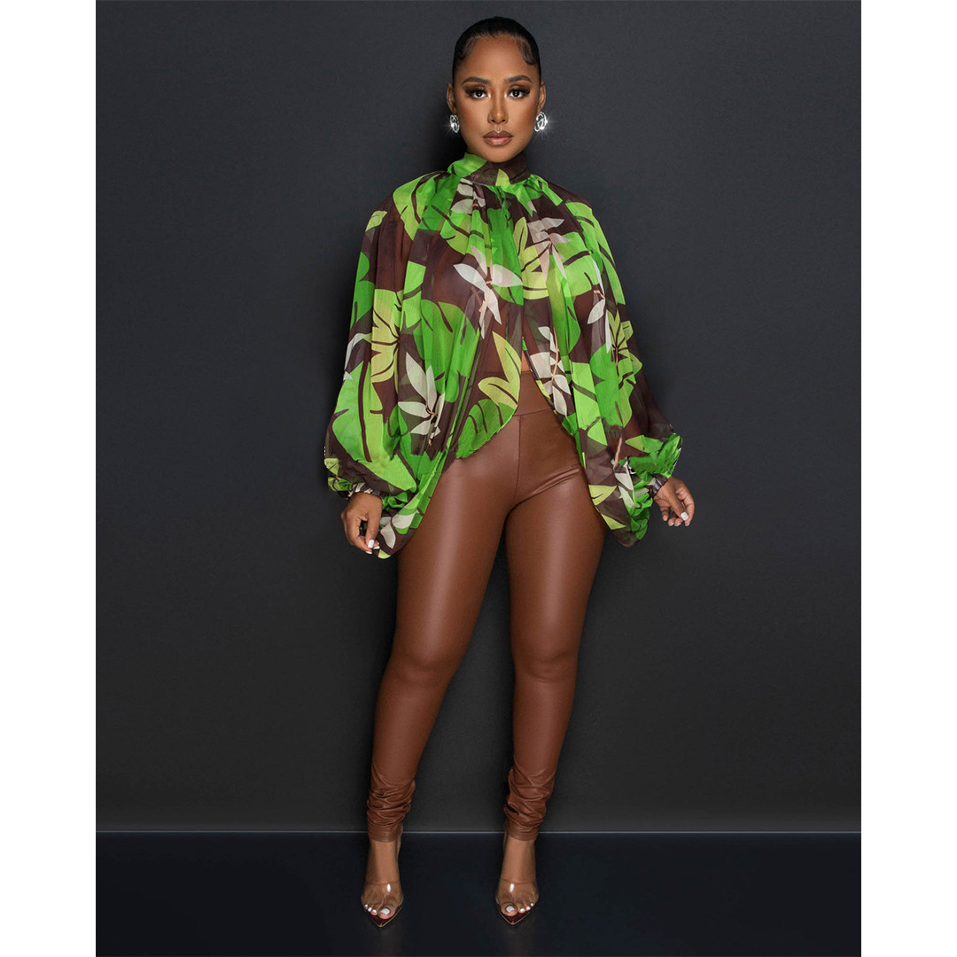 6690 棕底绿花模特图2.jpg