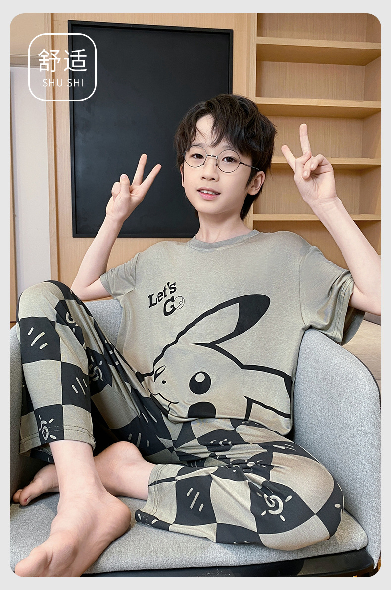 复制_男童睡衣儿童夏款莫代尔薄款短袖三件套皮卡.jpeg
