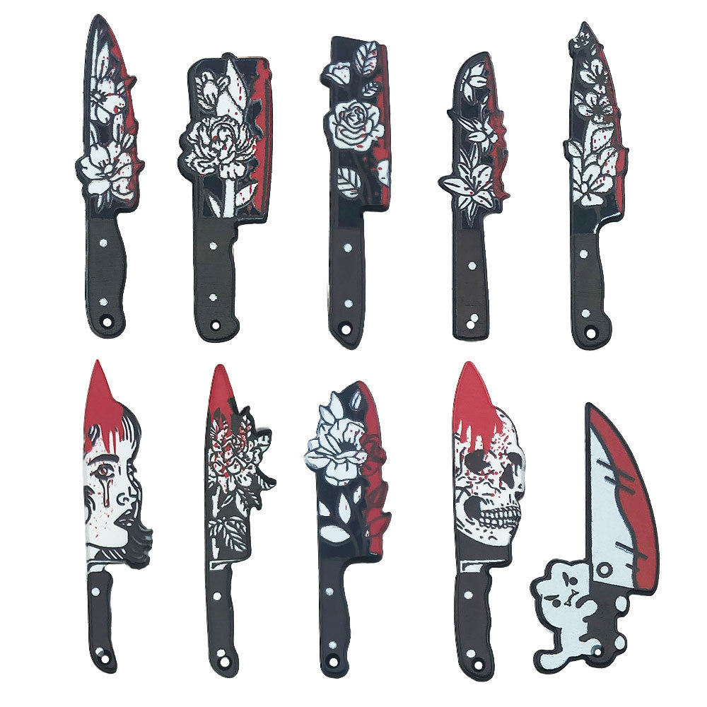 SN940-亚克力印花万圣节刀10款每款1个