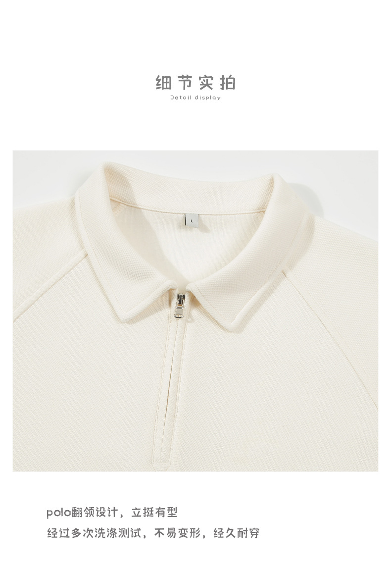 登爵男装美式220g珠地棉Polo衫短袖男夏季翻领五分袖半拉