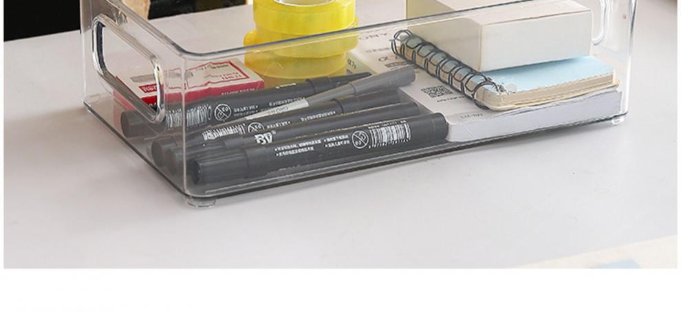 桌面收纳盒透明化妆品面膜整理盒亚克力零食筐家用厨房杂物储物盒