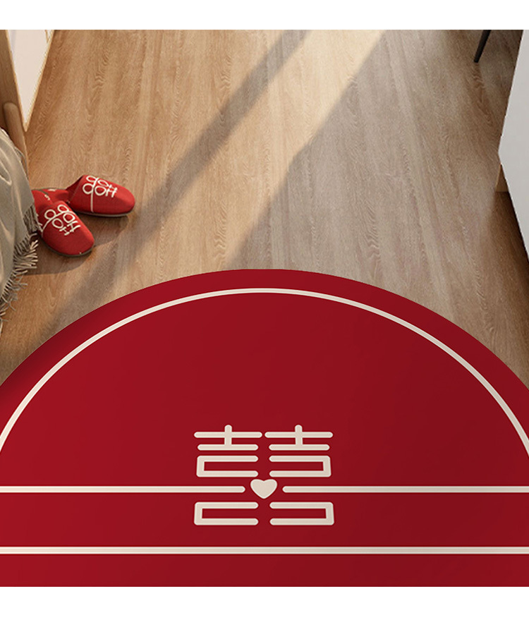 地垫,地毯,喜字地垫,结婚装饰地毯,喜庆入户门垫,水晶绒脚垫,婚房布置地毯,红色地垫