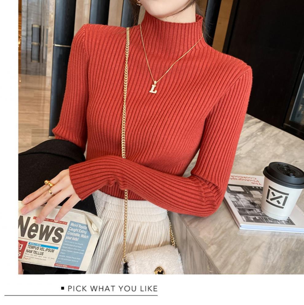 商品详情图_半高领毛衣打底衫女秋冬加厚2024年新款内搭白色