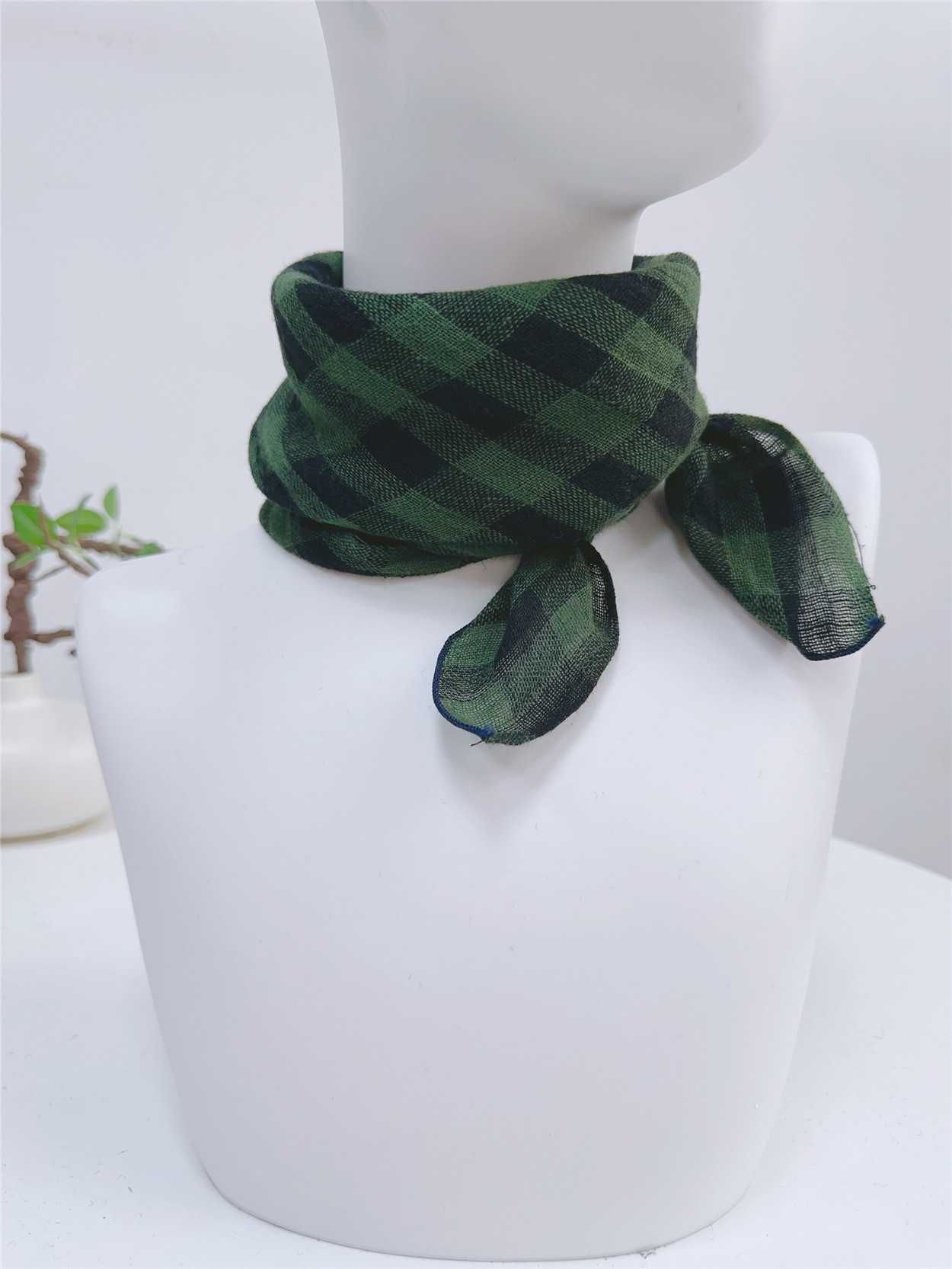 棉麻小格子方巾 (9)