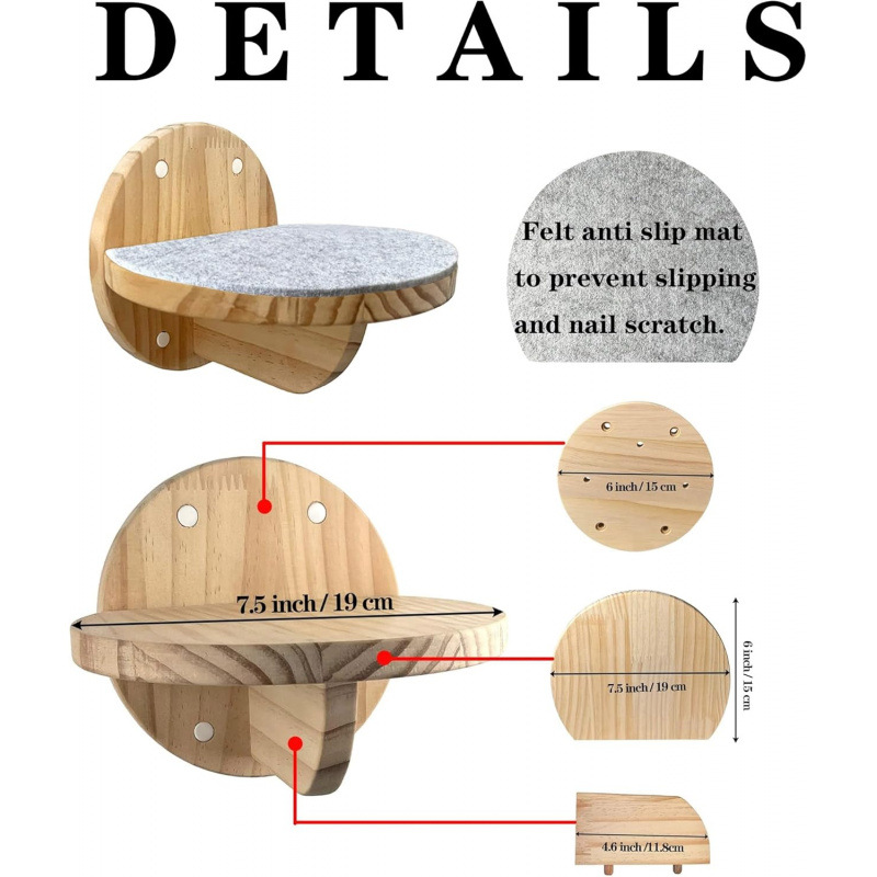 2 PCS Cat Climbing Shelf Wall 