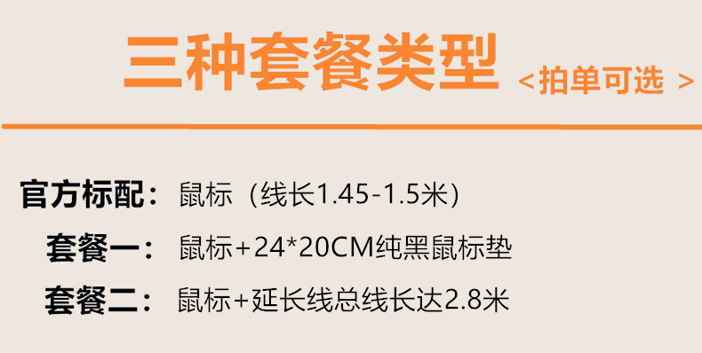 鼠标 三种套餐可选详情头