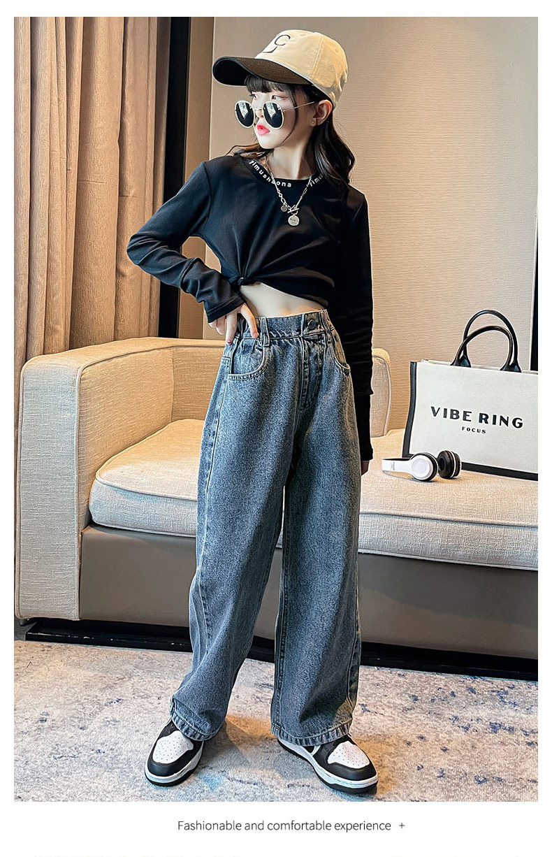 一粒扣牛仔阔裤_11