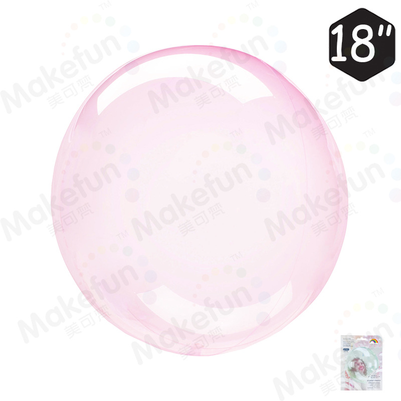 水晶波波球18寸圆球粉色