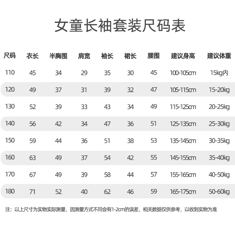 演出服女童长袖尺码 拷贝