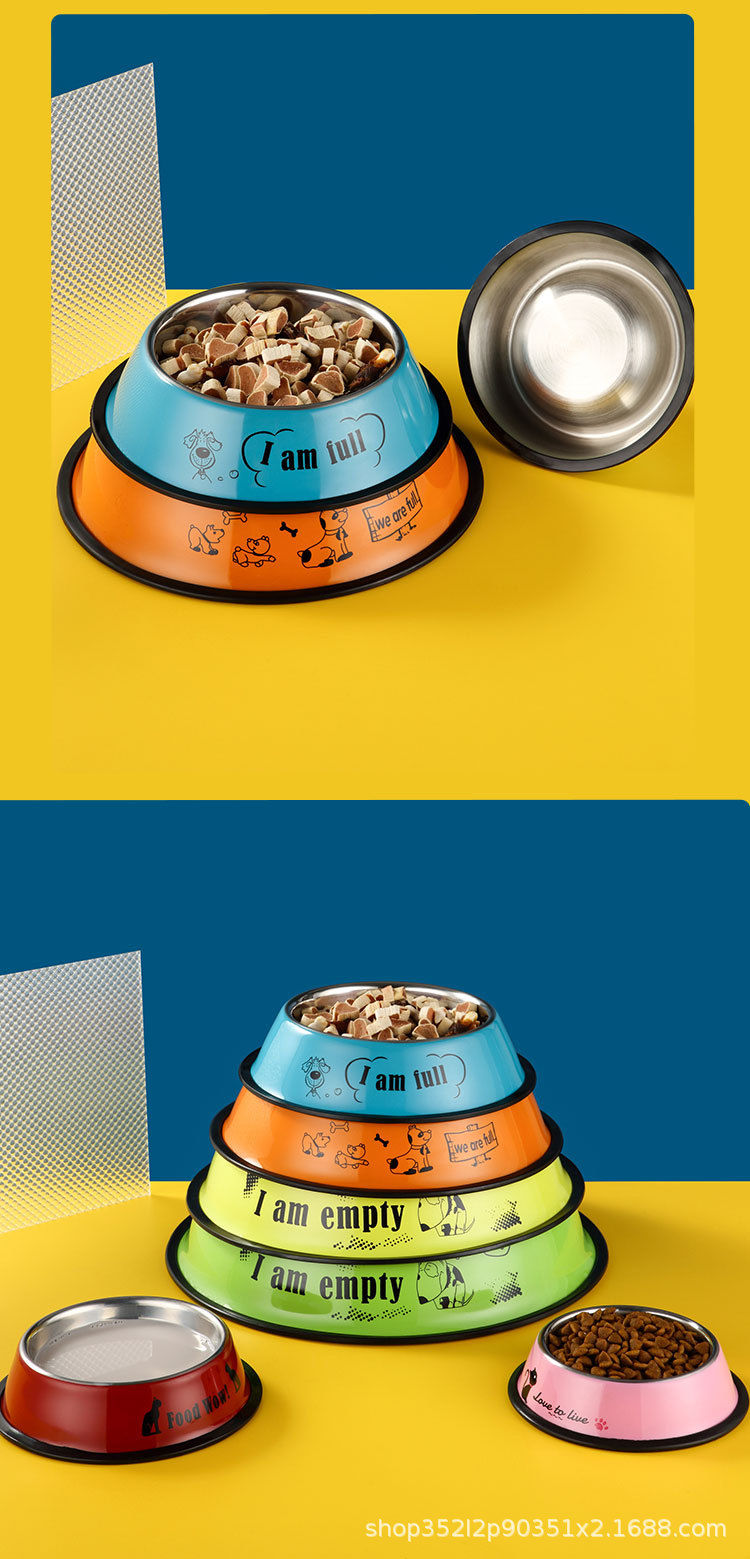 狗狗贴花款不锈钢食盆