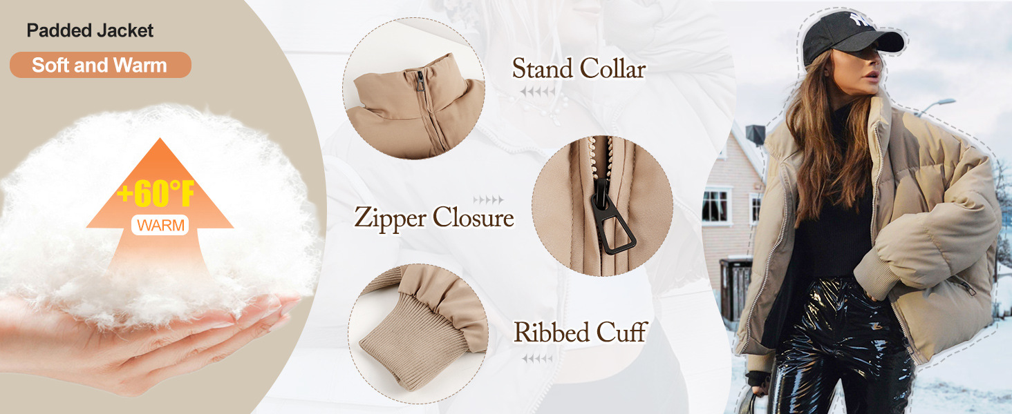 Details Shows for Crop Short winter warm jackets 