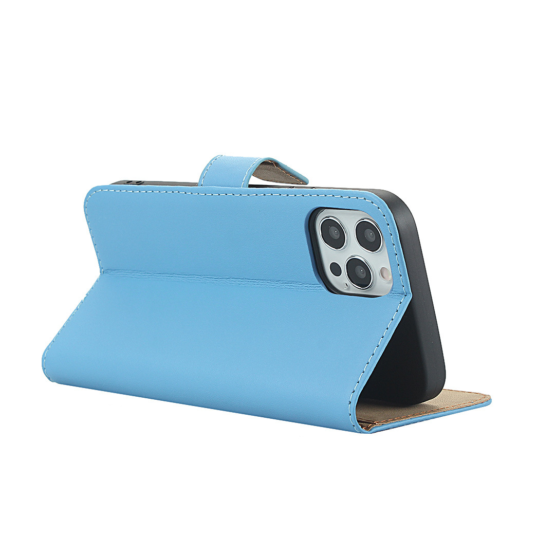 苹果iPhone12promax平纹真皮钱包皮套